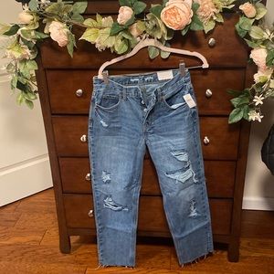 Old Navy, high-rise slouchy straight crop jeans size 0 NWT